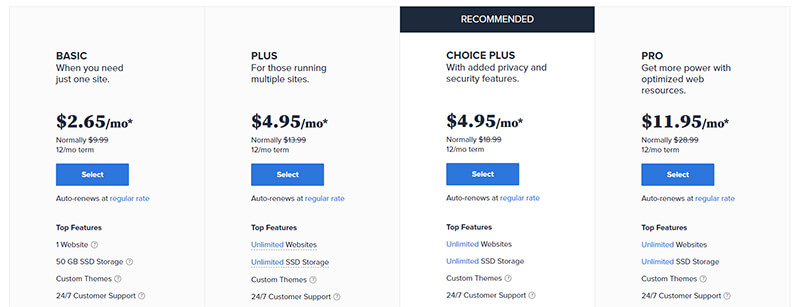 Bluehost new pricing