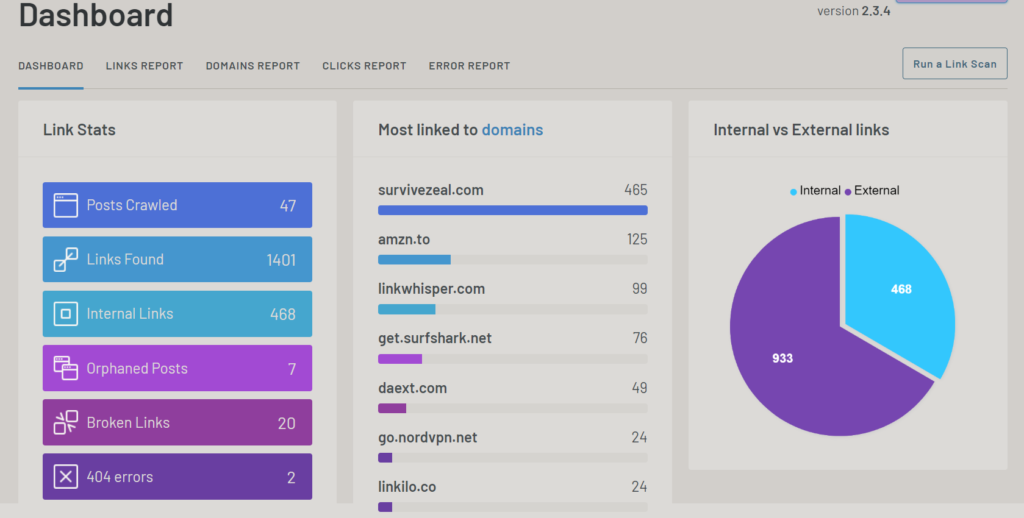 Link Whisper Review: Internal Links Reporting Dashboard
