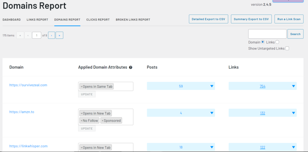 Using the Domains Report, Link Whisper