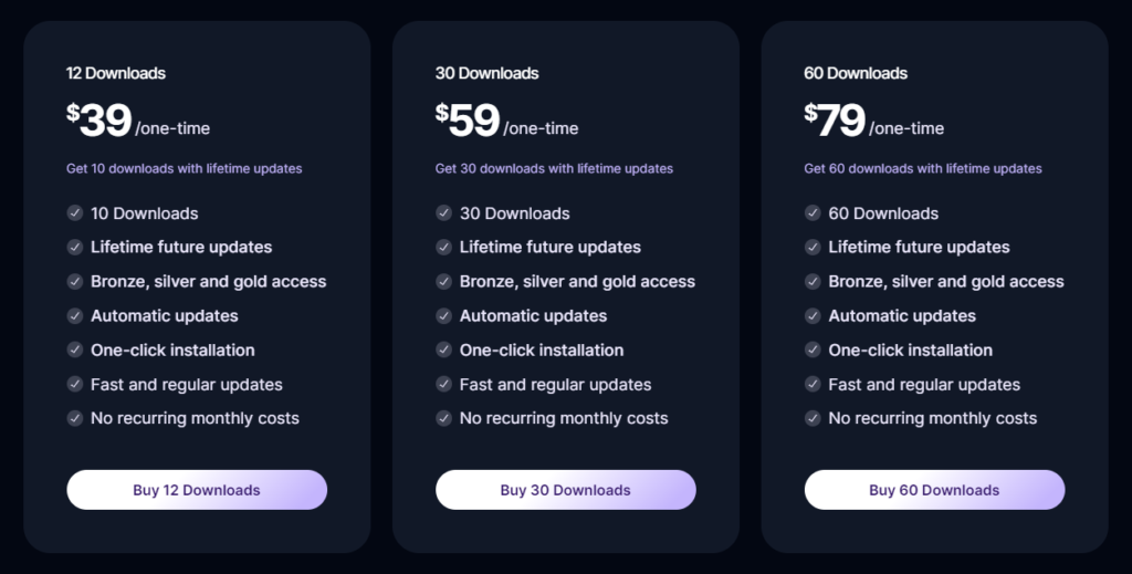 Festinger Vault Pricing 2, Pay-As-You-Go