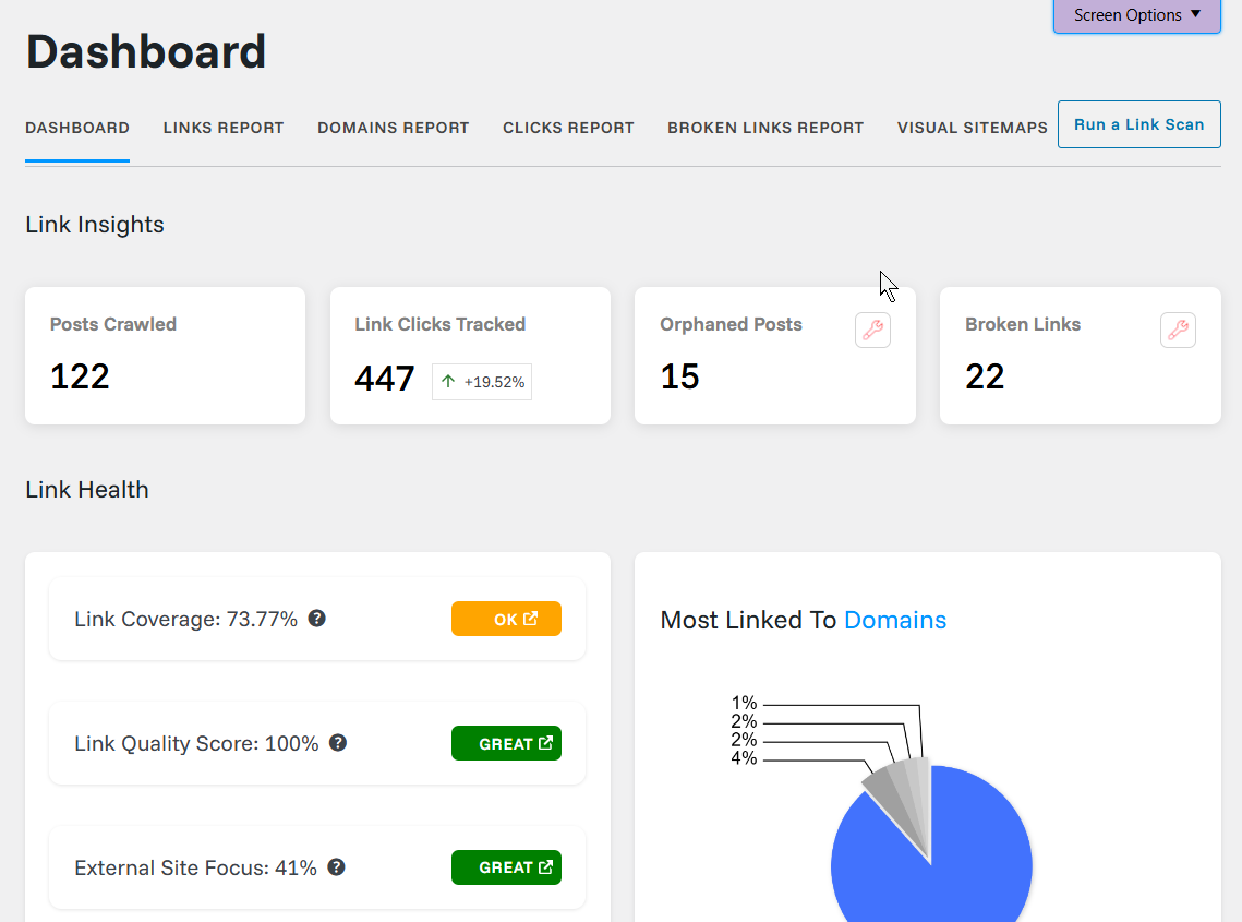 link whisper dashboard new