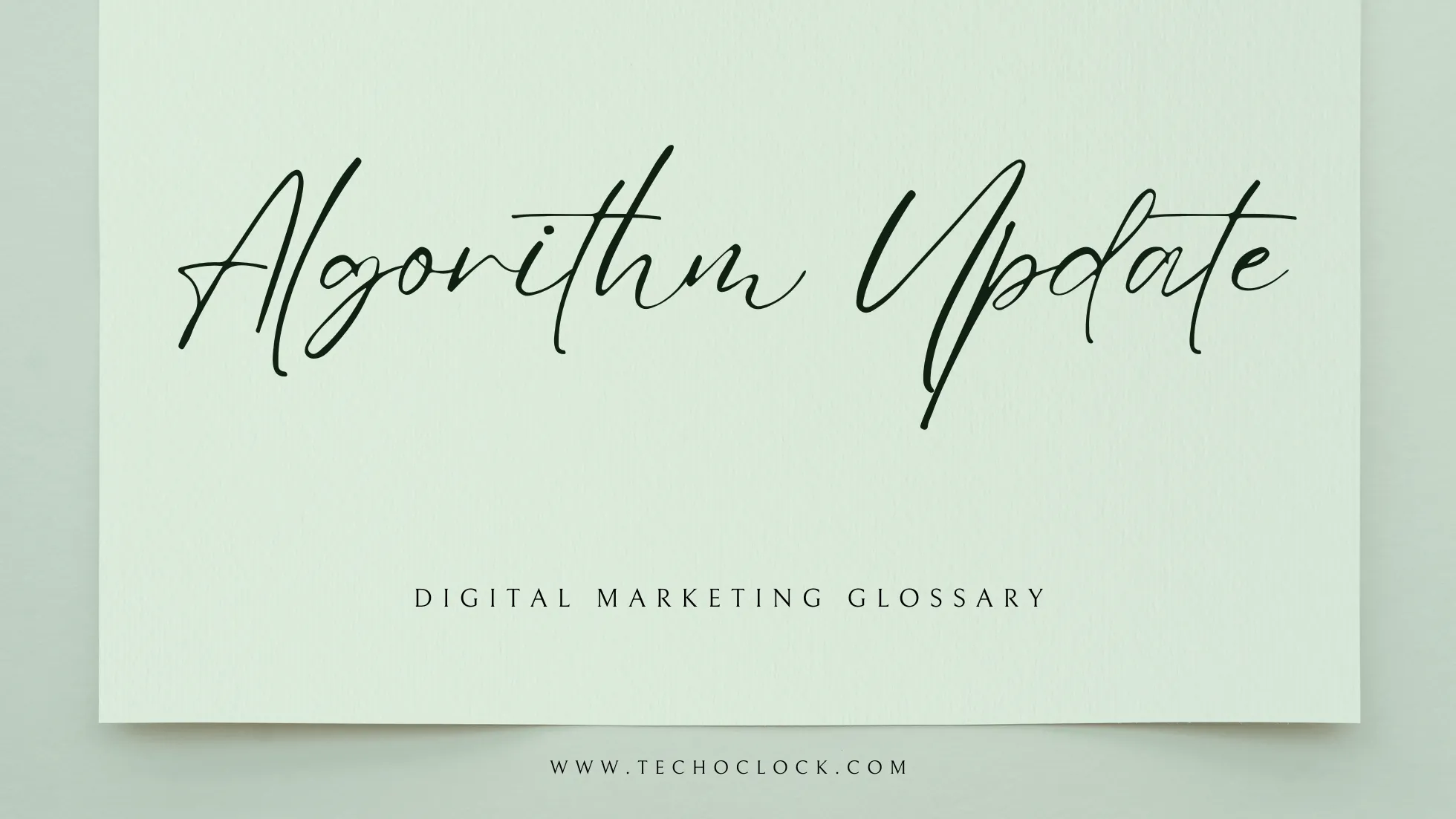 Algorithm Update