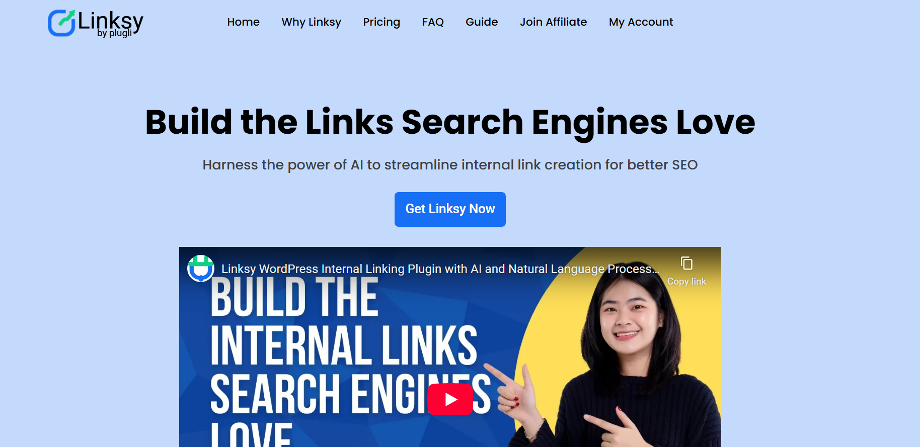 Linksy AI homepage