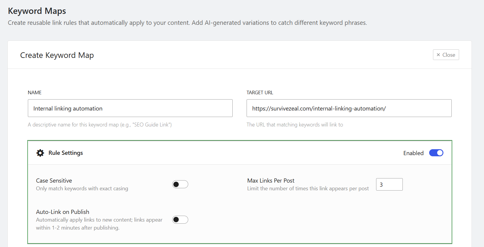 Keyword Maps, AI Link Genius